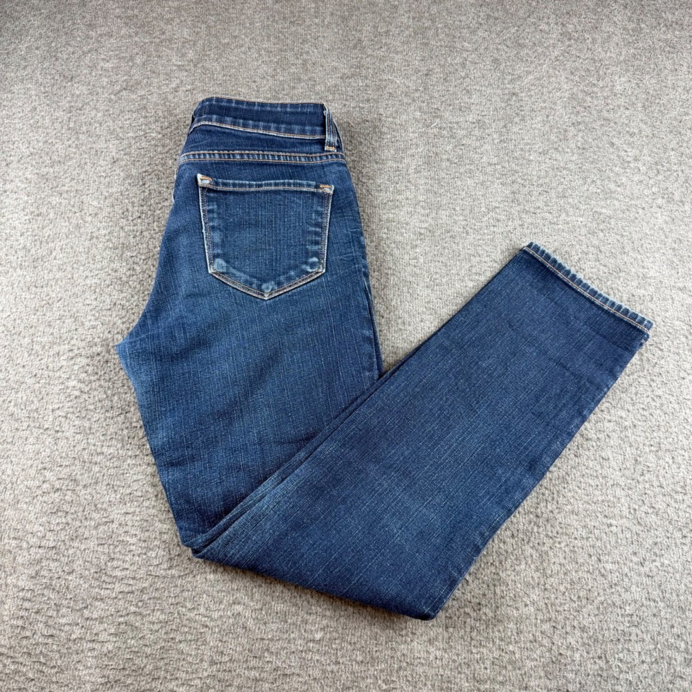 J Brand Jeans Women's 27 Dark Blue Slim Straight Leg Mid Rise Stretch Denim
